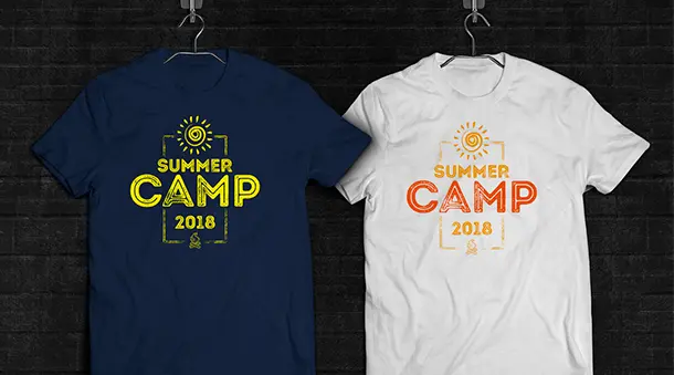 Diseño logo polera summer camp , diseño logo para ropa