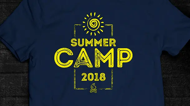 Diseño logo polera summer camp , diseño logo para ropa