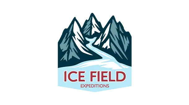 Ice Fields Expeditions Diseño logo turismo expediciones, logo empresa de turismo