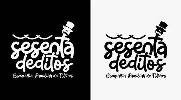 60 deditos diseño logo compañia de títeres