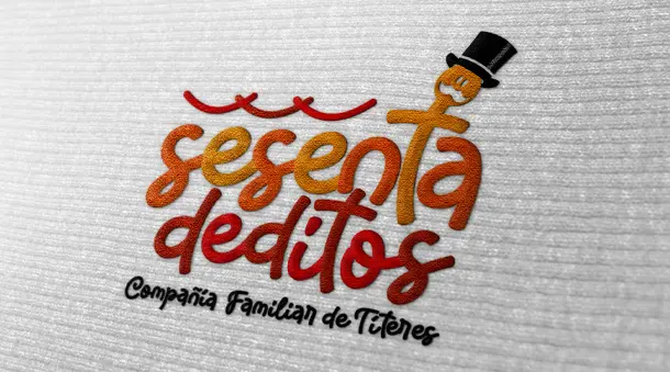 60 deditos diseño logo compañia de títeres